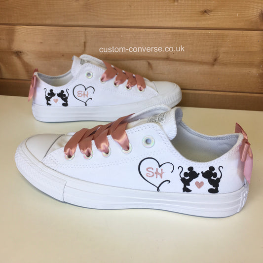 Minnie Heart Mickey Silhouette Wedding Converse