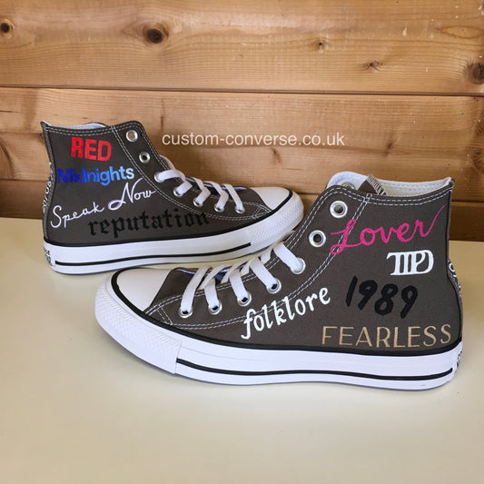 Album Title Eras Converse custom trainers