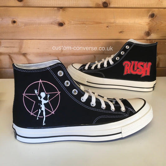 Hand painted Rush Converse with Starman design