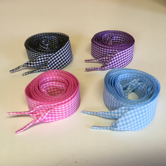 Gingham ribbon shoelaces for Converse