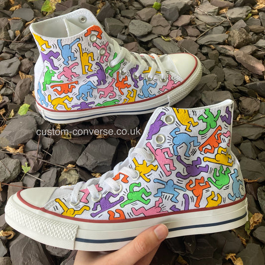Keith Haring Converse custom hand painted trainers