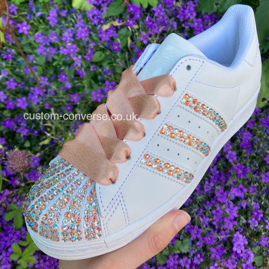 Crystal Adidas Superstar custom trainers