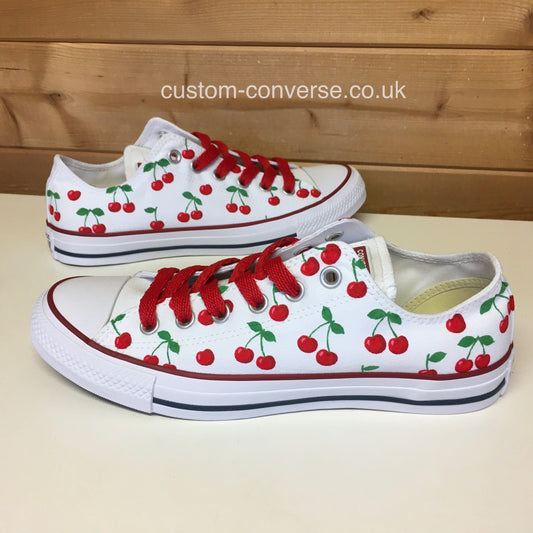 Cherry Print Converse custom trainers