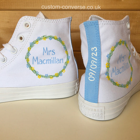 Floral Circle Wedding Converse bridal trainers