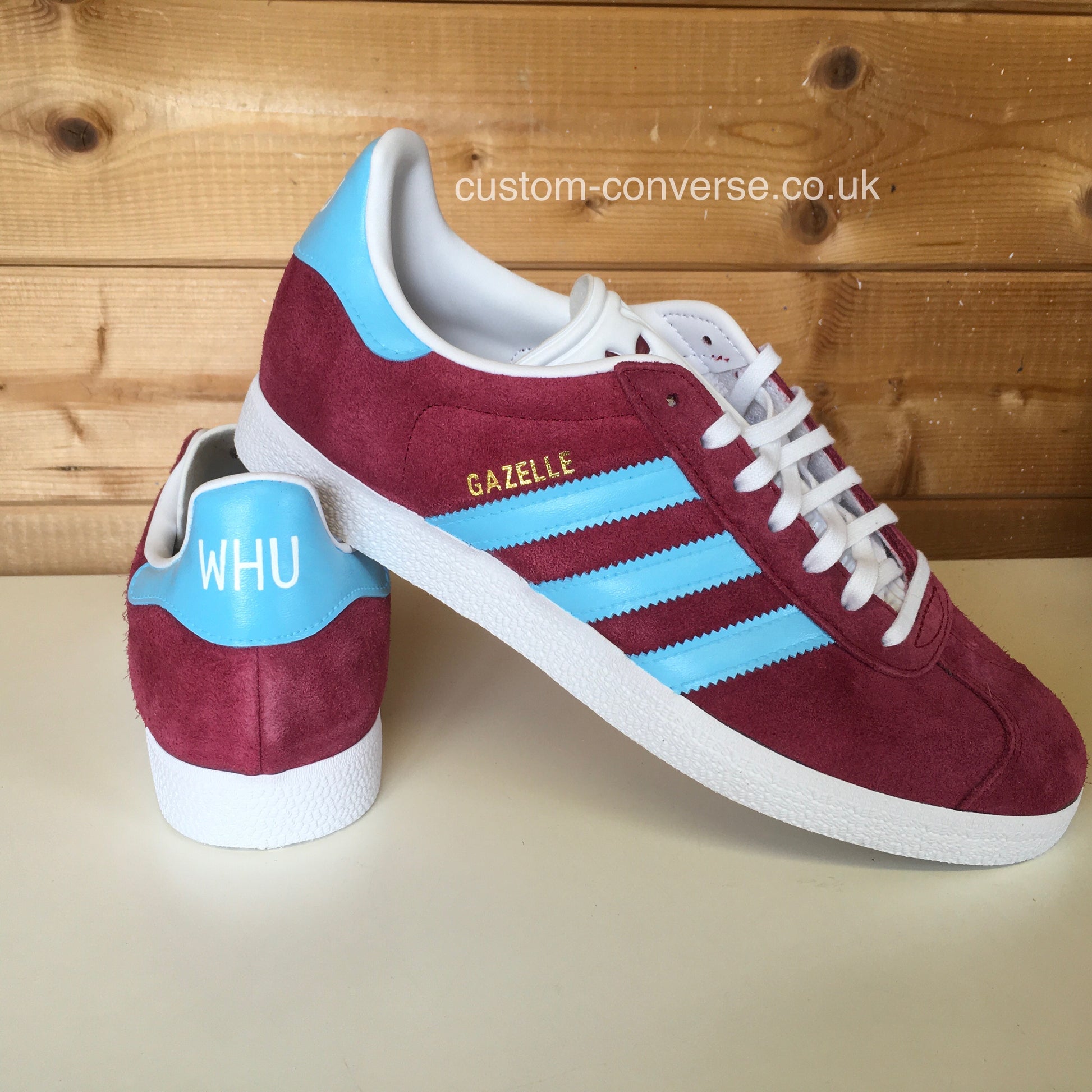 Adidas Gazelle football fan shoes West Ham Aston Villa Burnley