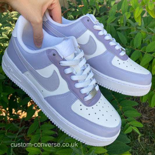 Lilac Grey Air Force 1 custom trainers