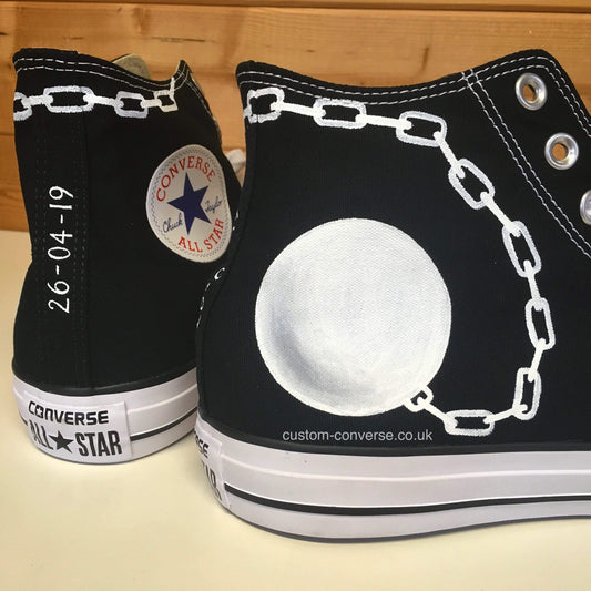 Ball and Chain Wedding Converse custom trainers