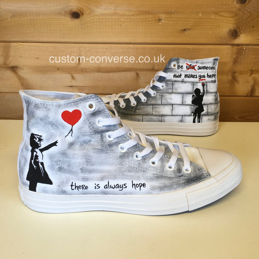 Banksy Be Someone That Makes You Happy Converse