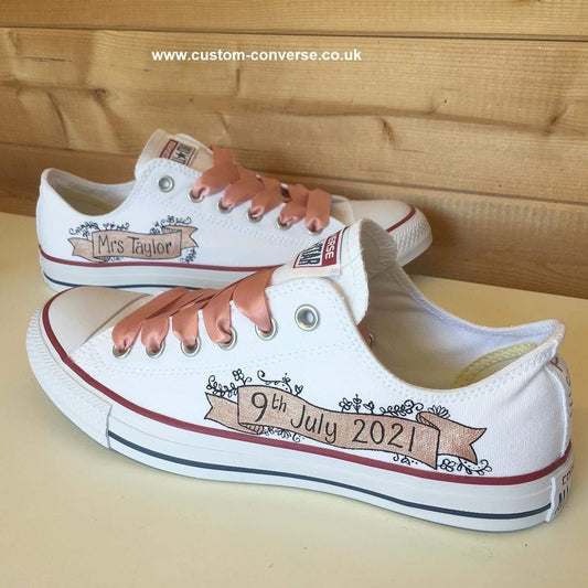 Personalised Banner Wedding Converse custom trainers