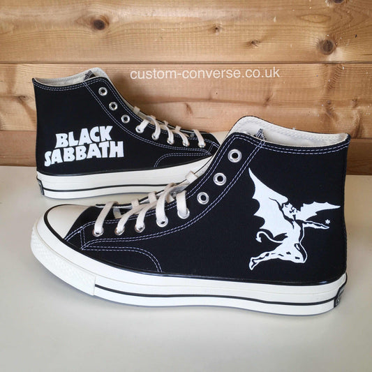 Black Sabbath High Top Converse custom trainers