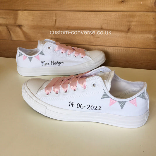 Bridal Bunting Wedding Converse custom trainers