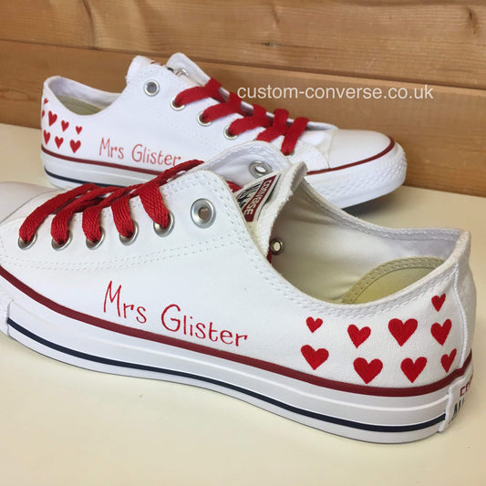 Bridal Hearts Wedding Converse custom trainers