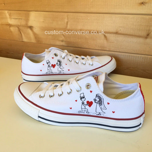 Bride and Groom Doodle Wedding Converse trainers