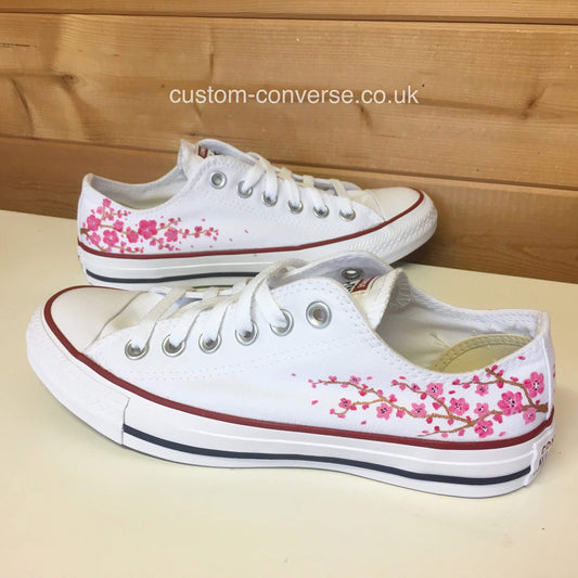Cherry Blossom Low Top Converse custom trainers