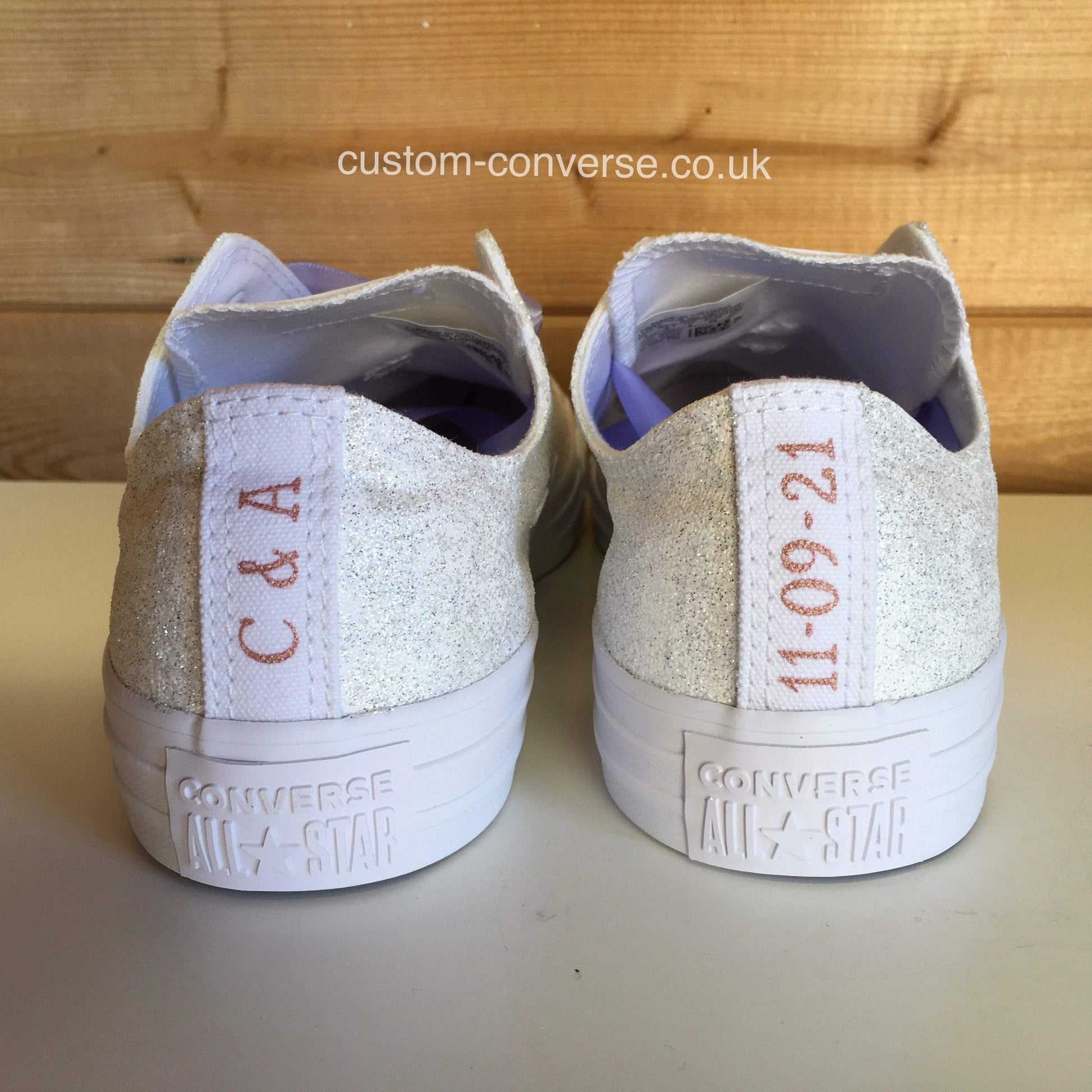 Personalised glitter Converse for weddings and parties