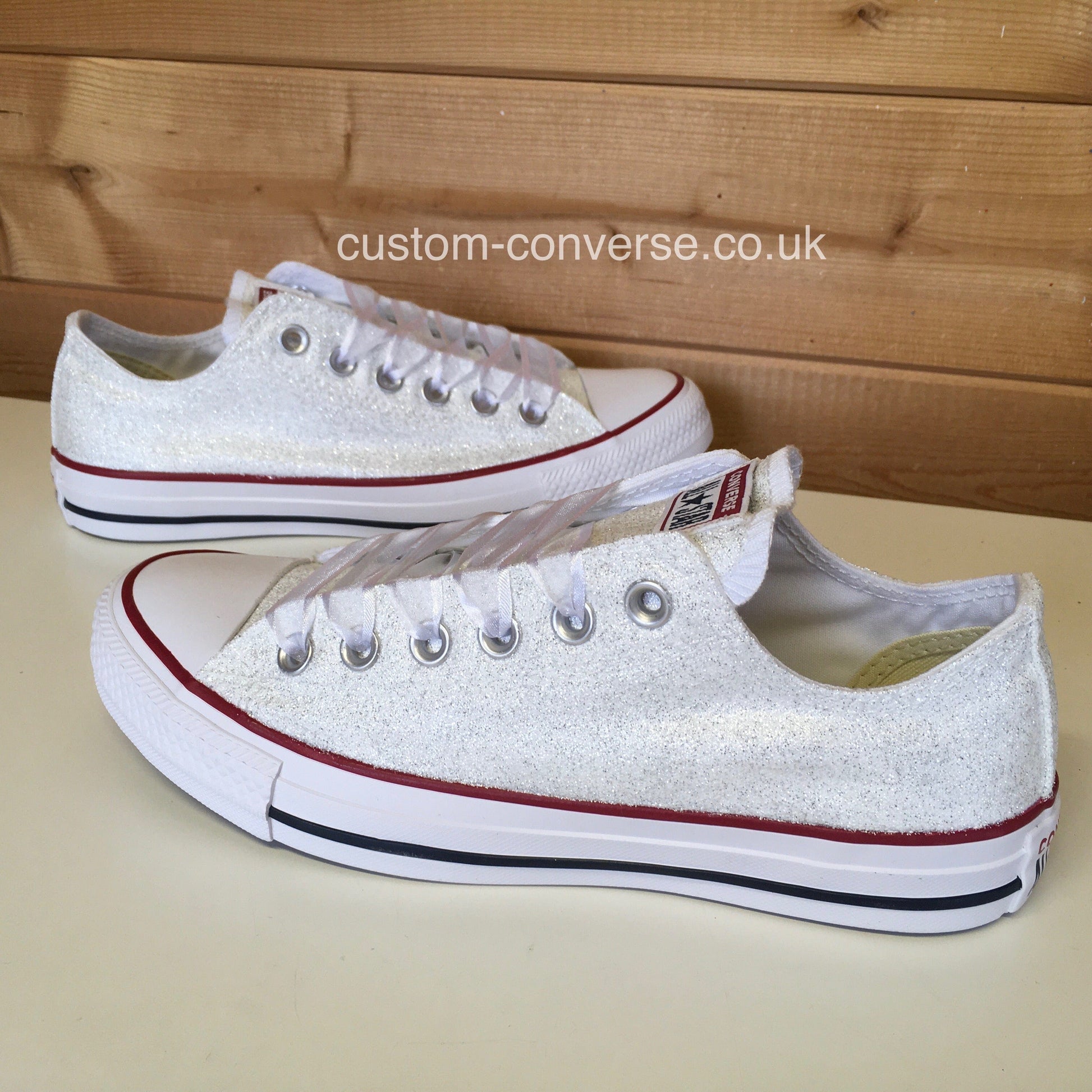 Personalised glitter Converse for weddings and parties