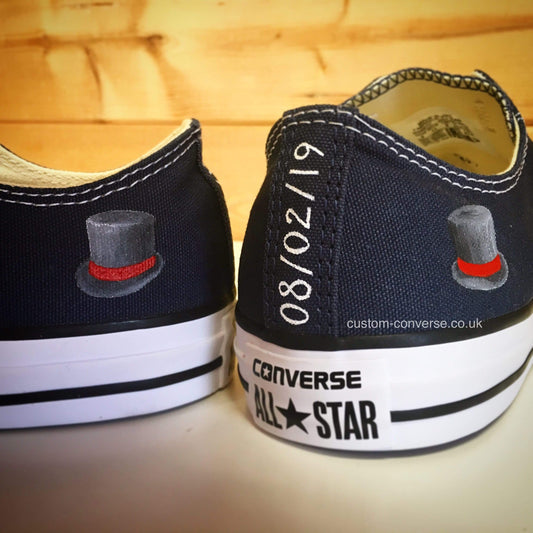 Groom Top Hat Wedding Converse custom trainers