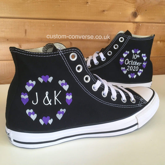 Hearts Circle Wedding Converse bridal trainers