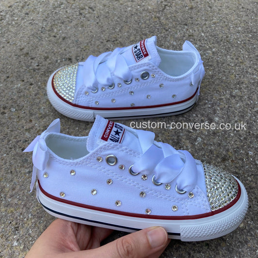 Kids Crystal Low Top Converse trainers