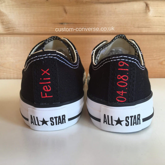 Kids Personalised Heel Tags Converse trainers