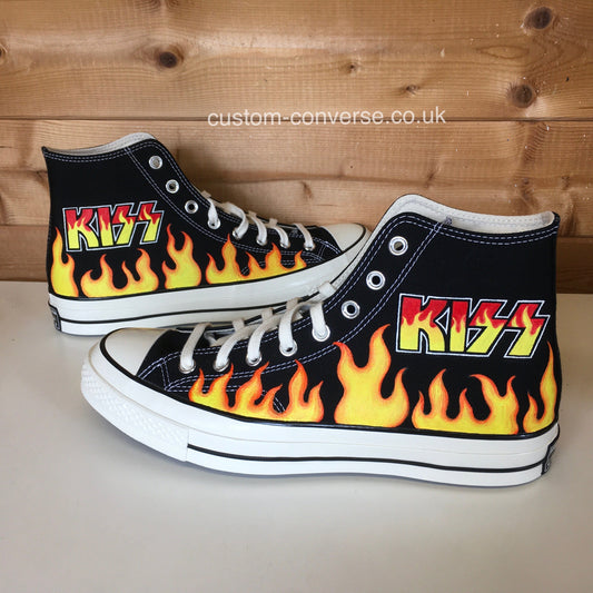 KISS Flames Converse custom trainers