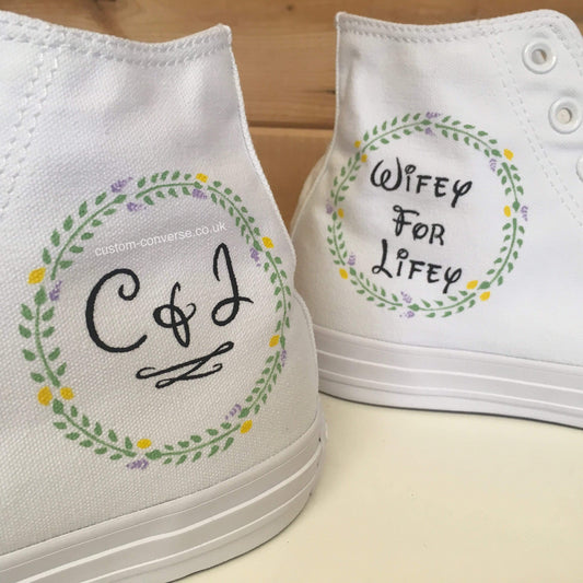 Leaf Circle Personalised Converse custom trainers
