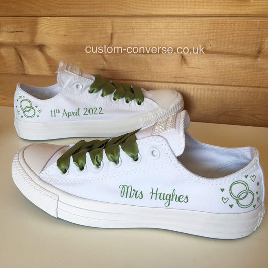 Linked Rings Wedding Converse custom trainers