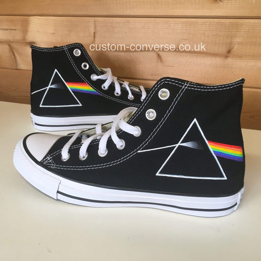 Pink Floyd Dark Side of the Moon Converse custom trainers