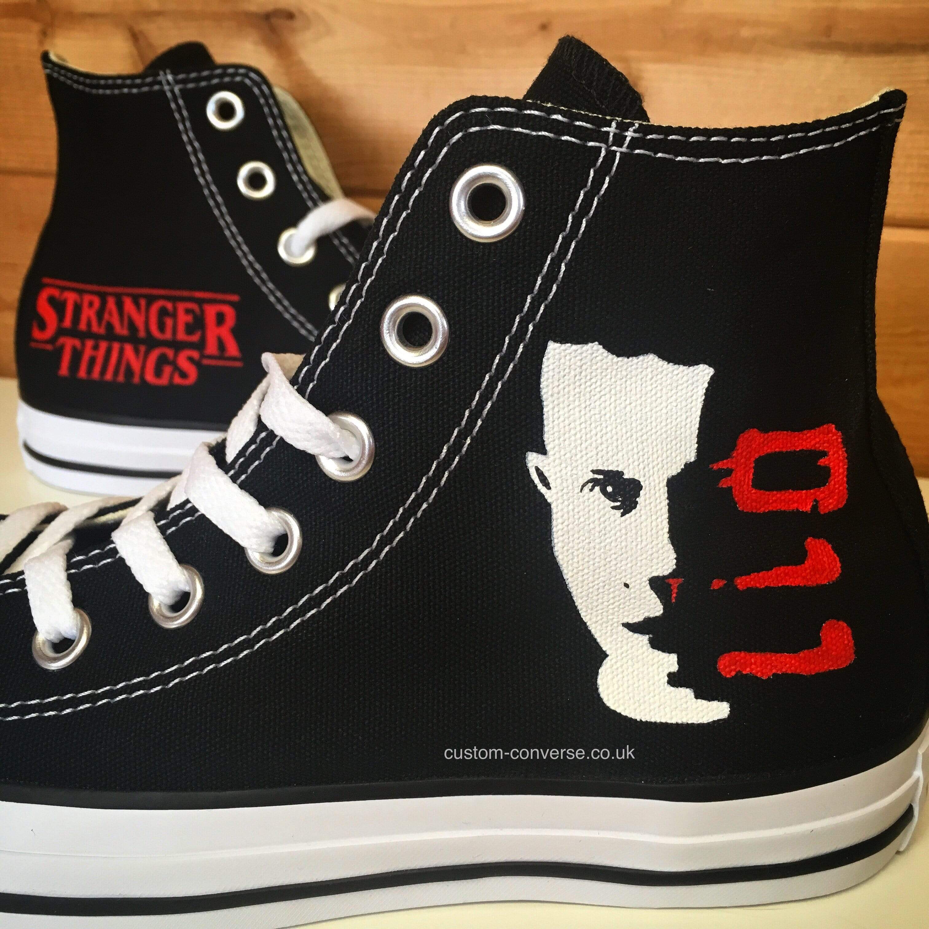 Stranger Things Eleven Converse Custom Hand Painted Trainers