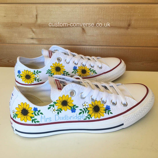 Sunflowers Low Top Converse custom trainers