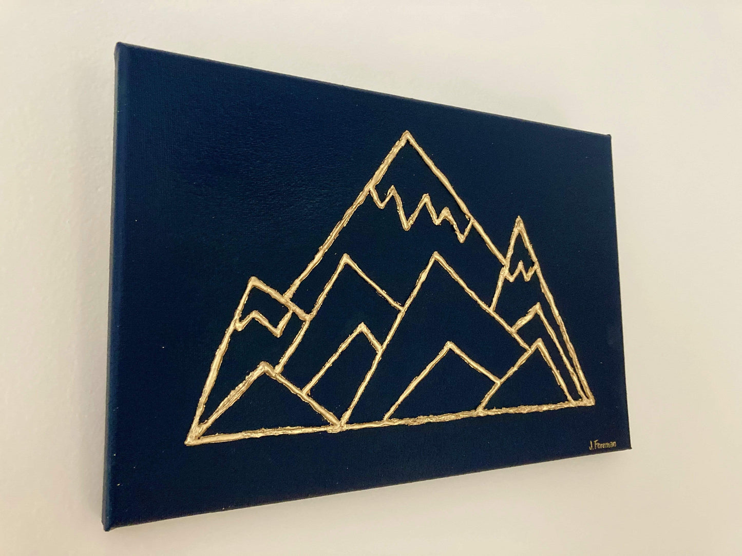 Geometric Mountain Range 3D Embossed Gold Leaf Canvas - Custom Converse Ltd.