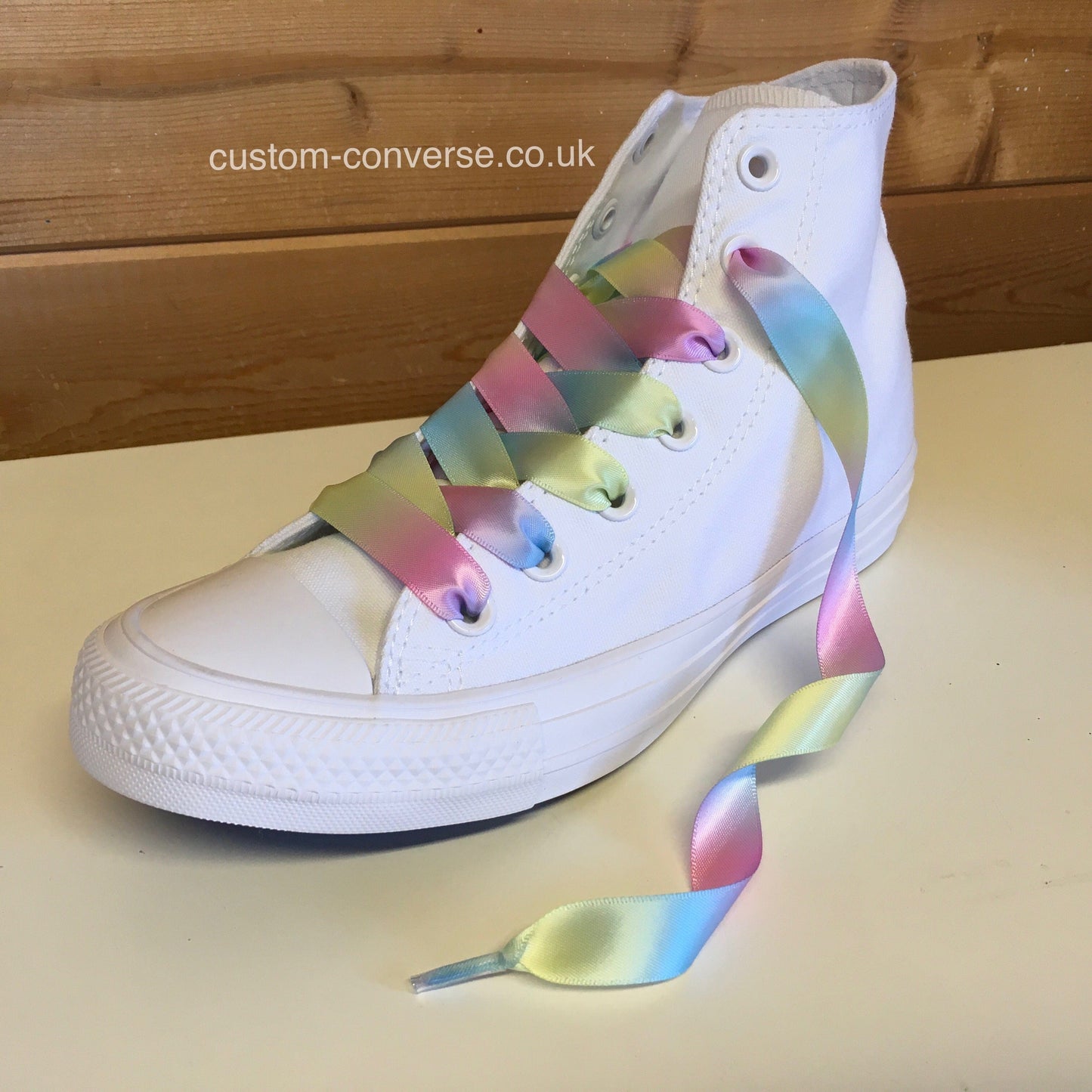 16mm rainbow ribbon shoelaces for Converse