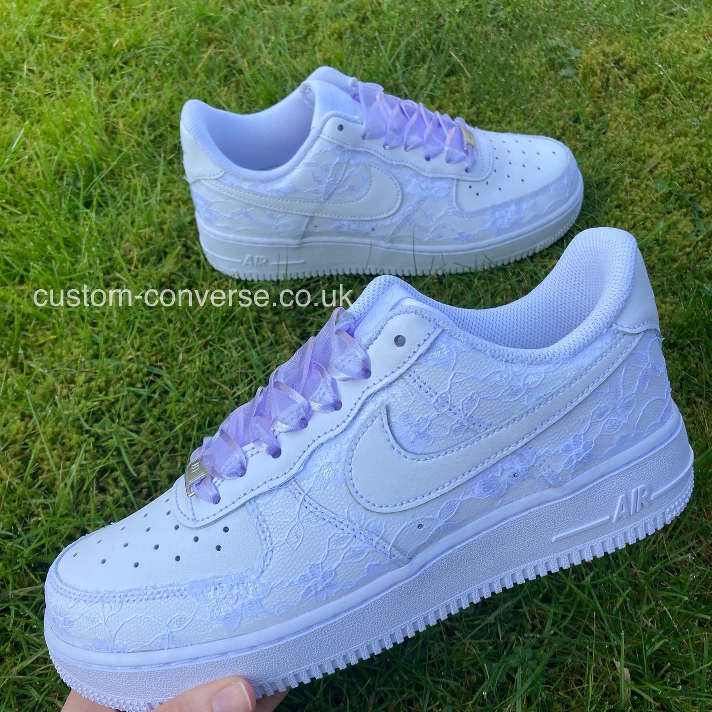 Bridal Air Force 1 with lace fabric design