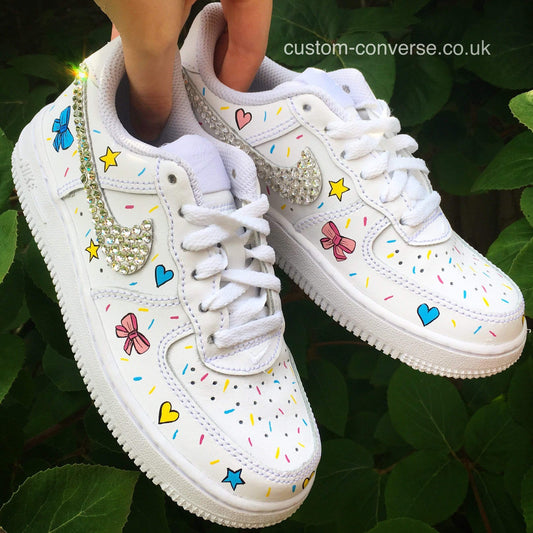 Kids Confetti Cuteness Air Force 1 custom trainers