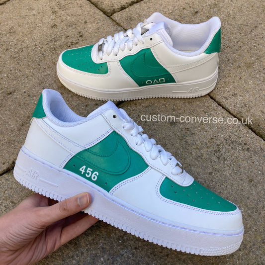 Squid Game Player Number Air Force 1 custom trainers