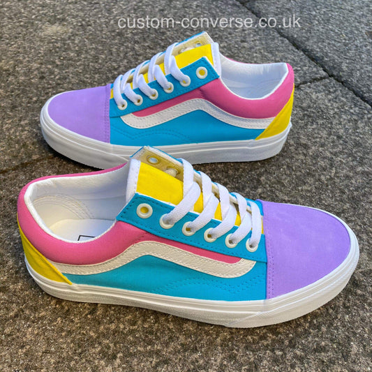 80s Retro Summer Colourway Vans Old Skool custom trainers