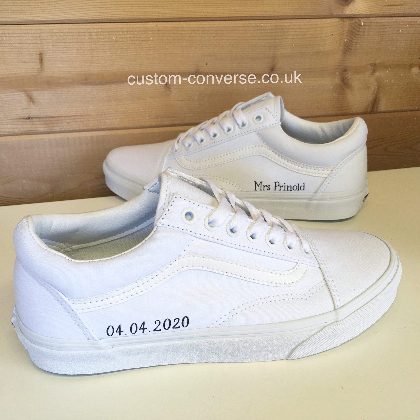 Vans Old Skool gift trainers with personalised details