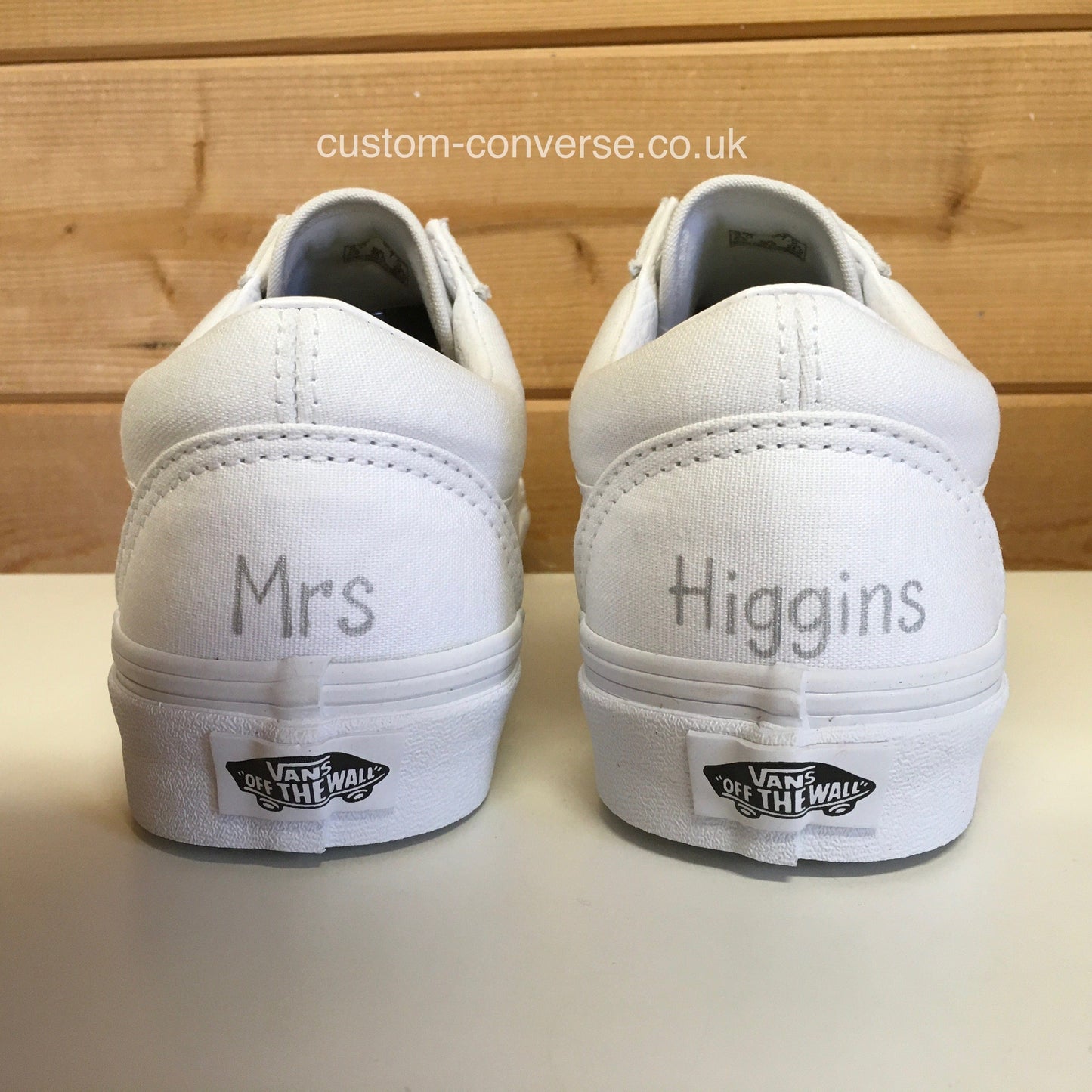 Vans Old Skool gift trainers with personalised details