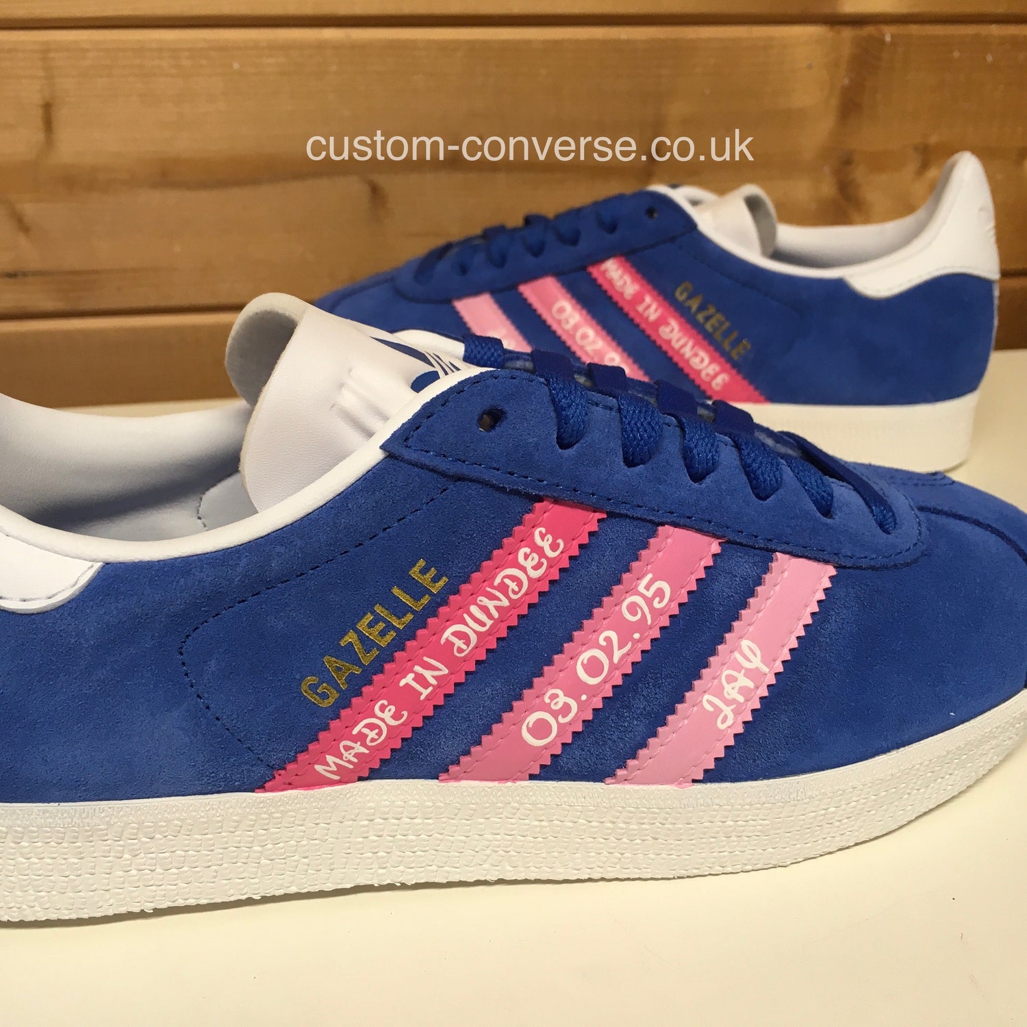 personalsied designs adidas gazelle trainers