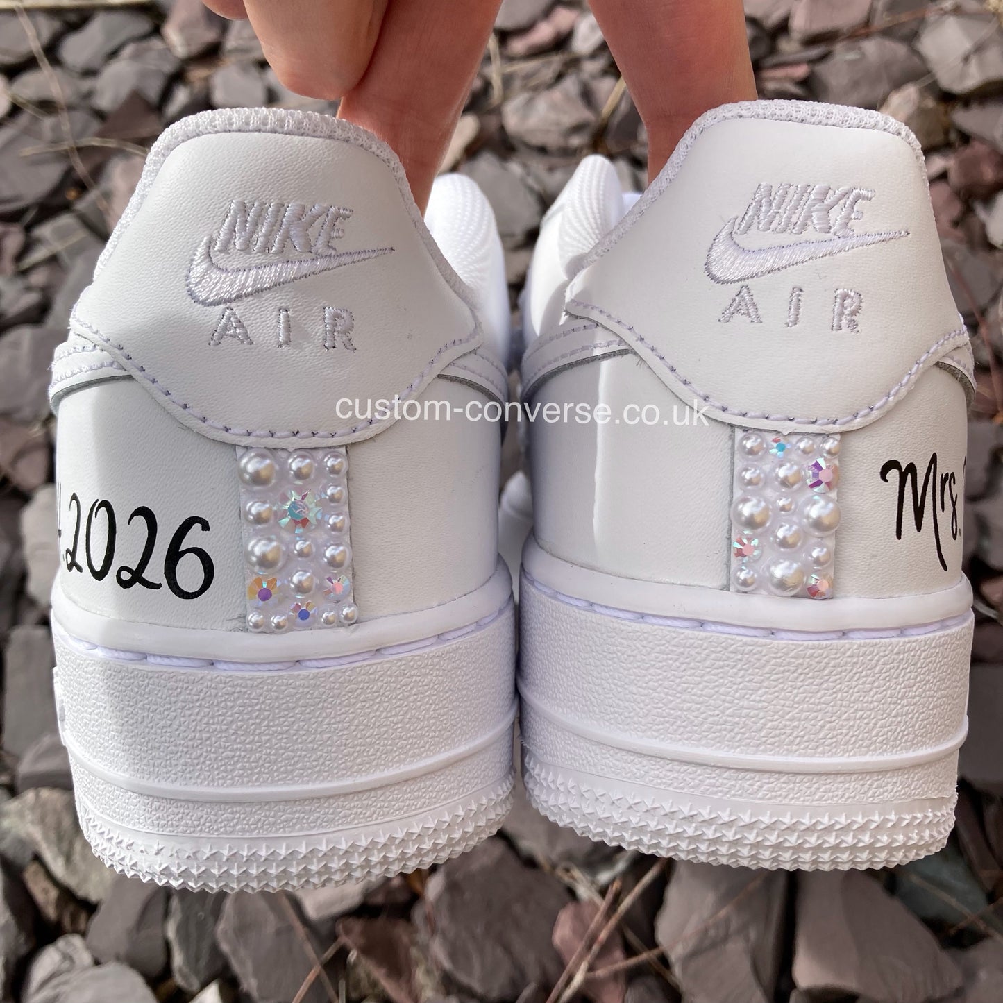 Classic White Pearl Bridal Air Force 1