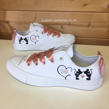 Minnie Heart Mickey Silhouette Wedding Converse