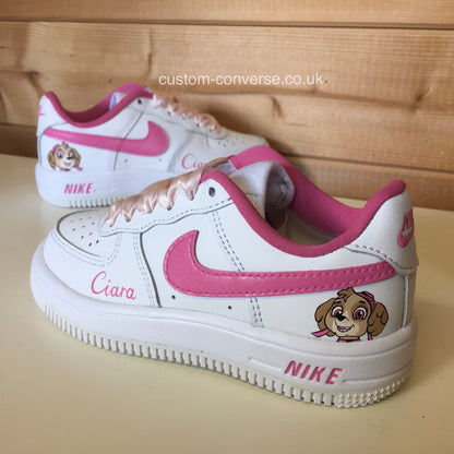 Custom Paw Patrol Skye Nike Air Force 1 for kids