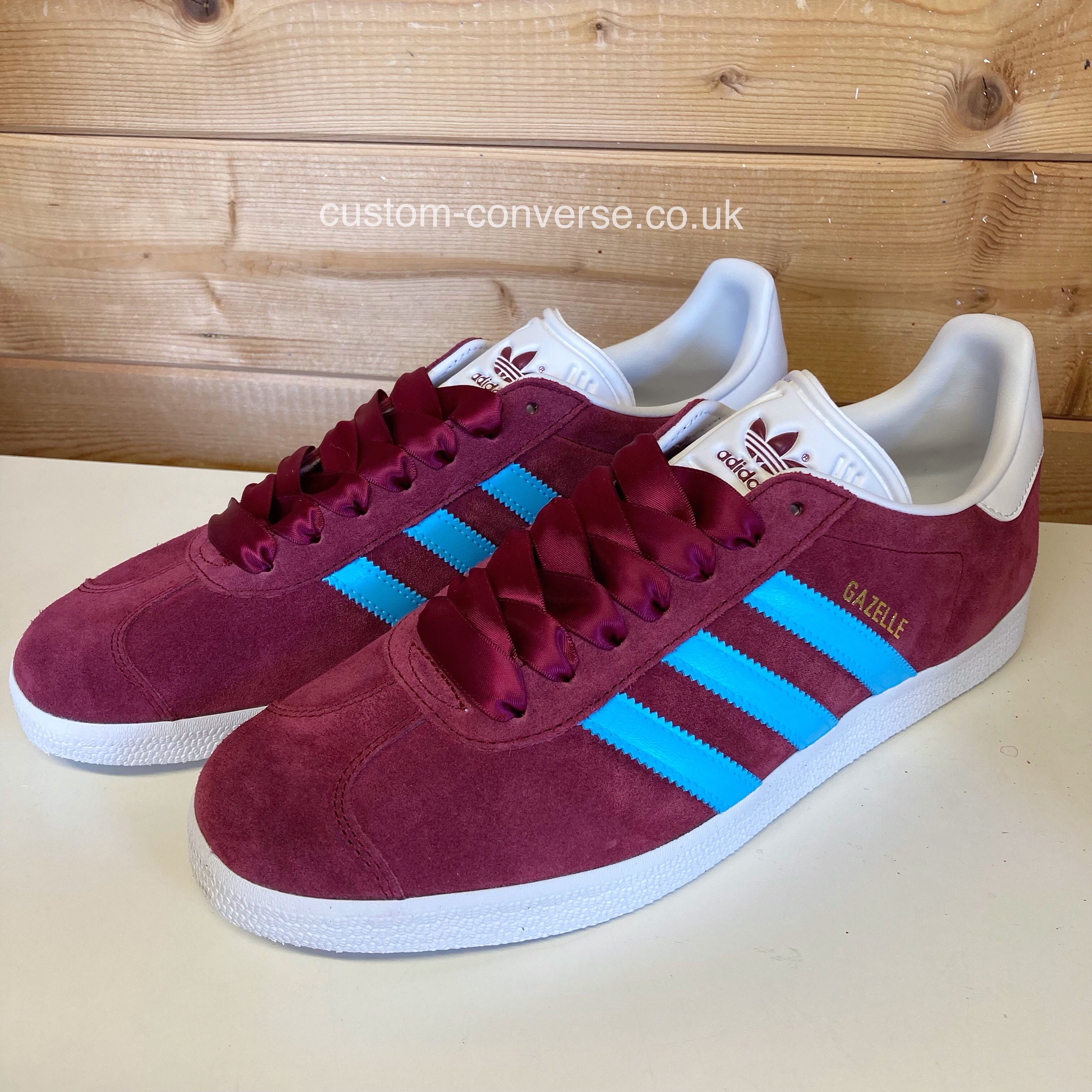 Adidas originals gazelle claret and blue best sale