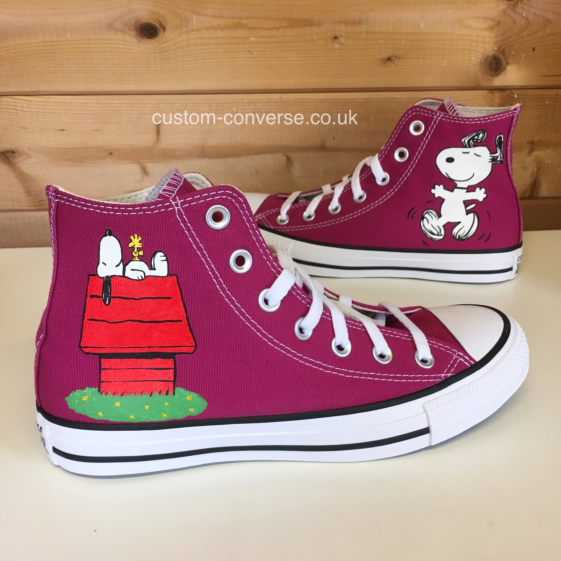 Snoopy High Top Converse Custom Trainers - Main Image