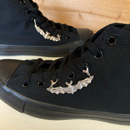 Large Silver Bat Shoelace Charm