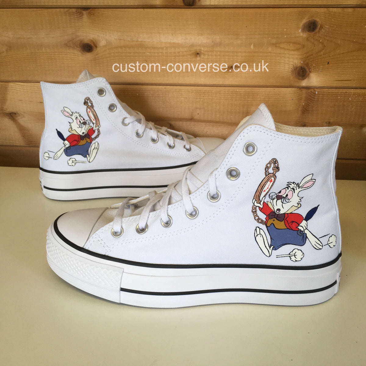 White Rabbit Alice in Wonderland Platform Converse