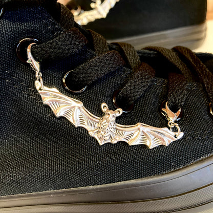 Large Silver Bat Shoelace Charm