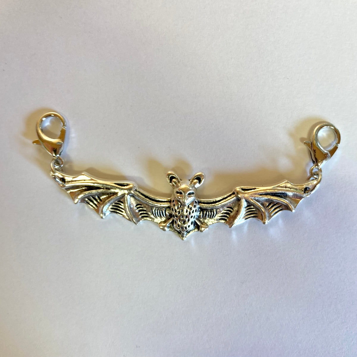 Large Silver Bat Shoelace Charm