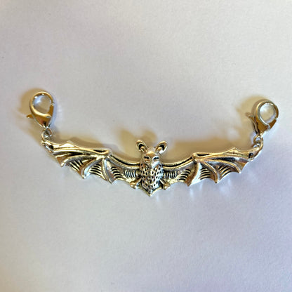 Large Silver Bat Shoelace Charm