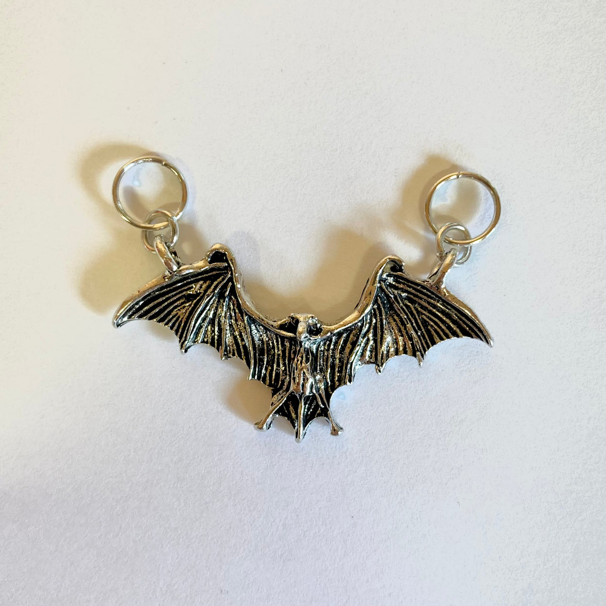 Silver Bat Shoelace Charm